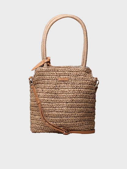 Paper raffia bag with removable strap - DOROTHY