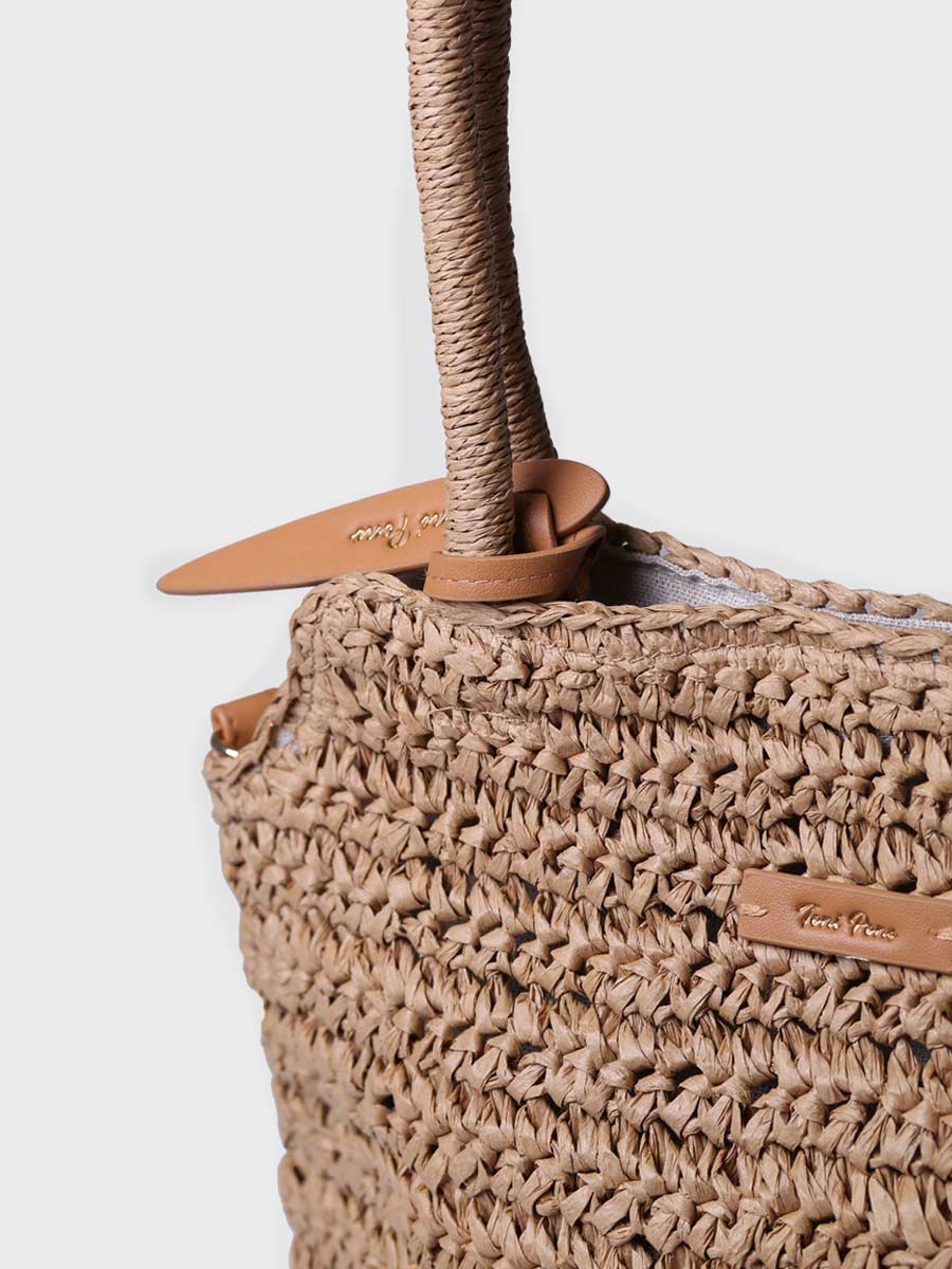 Paper raffia bag with removable strap - DOROTHY