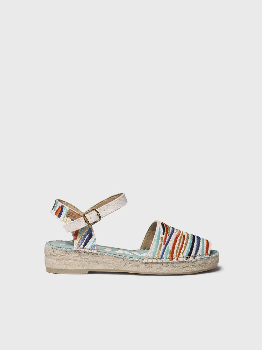 WOMEN'S EMBROIDERED ESPADRILLES WITH ADJUSTABLE ANKLE STRAP | GARBET
