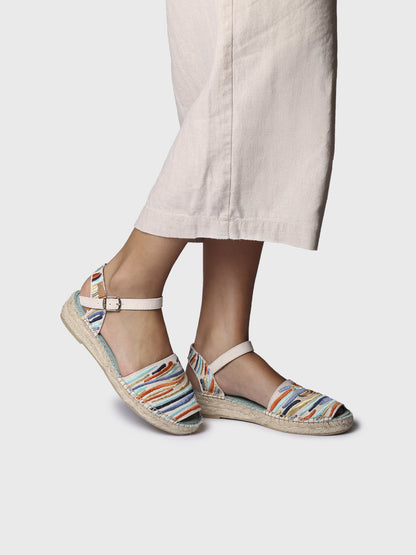 WOMEN'S EMBROIDERED ESPADRILLES WITH ADJUSTABLE ANKLE STRAP | GARBET