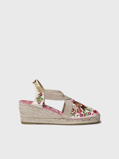 WOMEN'S WEDGE ESPADRILLE WITH MULTICOLOURED EMBROIDERY | MONTJOI