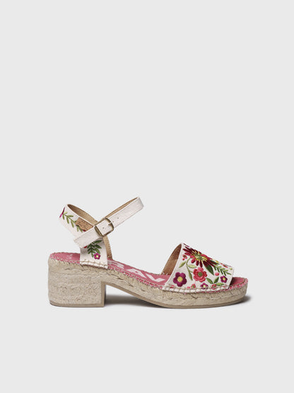 WOMEN'S LOW-HEEL ESPADRILLE WITH FLORAL EMROIDERY | TAMARIU