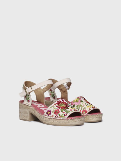 WOMEN'S LOW-HEEL ESPADRILLE WITH FLORAL EMROIDERY | TAMARIU