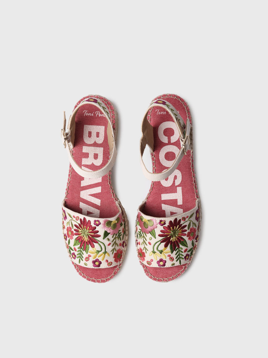 WOMEN'S LOW-HEEL ESPADRILLE WITH FLORAL EMROIDERY | TAMARIU