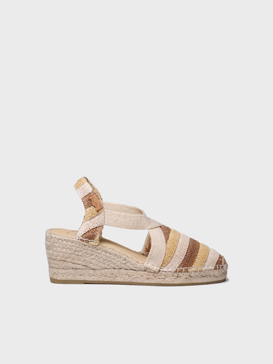 STRIPED WEDGE ESPADRILLE WITH ELASTIC BANDS | TERRA-AB