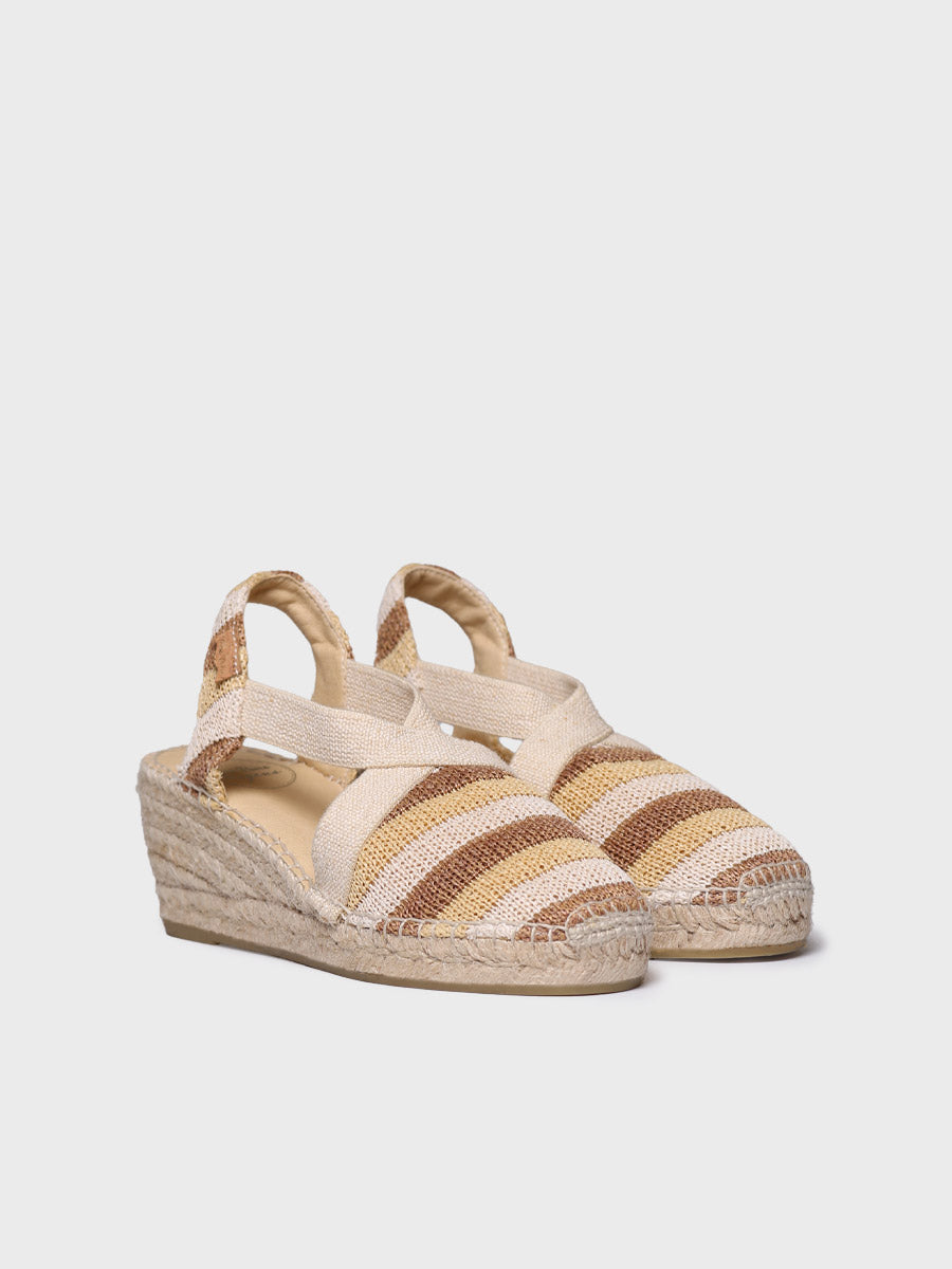 STRIPED WEDGE ESPADRILLE WITH ELASTIC BANDS | TERRA-AB