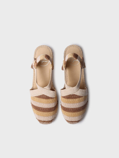 STRIPED WEDGE ESPADRILLE WITH ELASTIC BANDS | TERRA-AB
