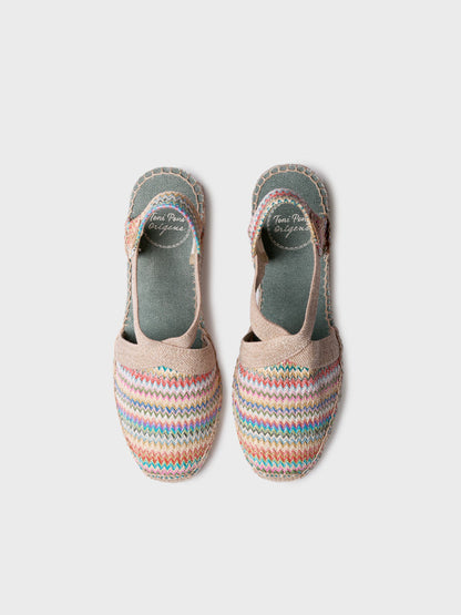 MID-WEDGE ESPADRILLE IN MULTICOLOURED RAFFIA | TERRA-MH