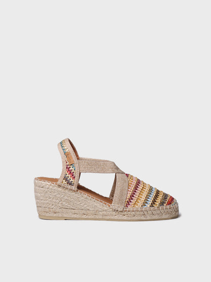 MID-WEDGE ESPADRILLE IN MULTICOLOURED RAFFIA | TERRA-NM