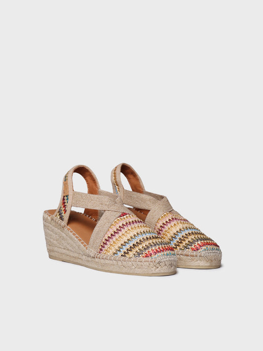 MID-WEDGE ESPADRILLE IN MULTICOLOURED RAFFIA | TERRA-NM