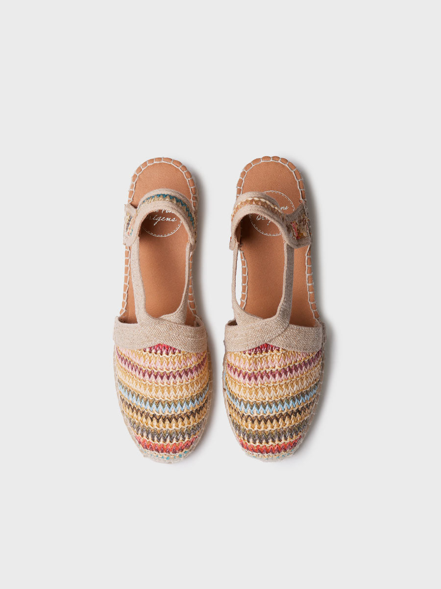MID-WEDGE ESPADRILLE IN MULTICOLOURED RAFFIA | TERRA-NM