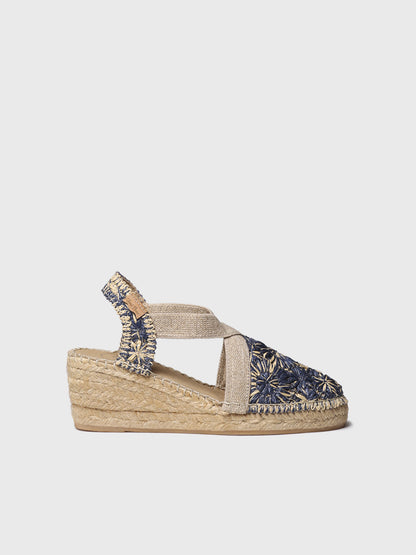 FLORAL RAFFIA WEDGE ESPADRILLE | TERRA-RF