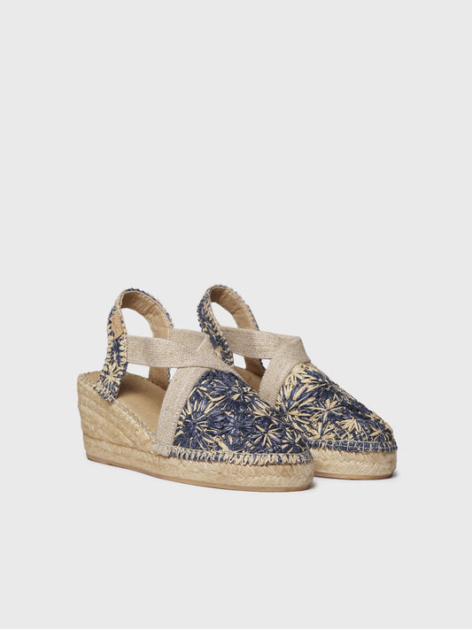 FLORAL RAFFIA WEDGE ESPADRILLE | TERRA-RF