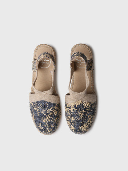 FLORAL RAFFIA WEDGE ESPADRILLE | TERRA-RF