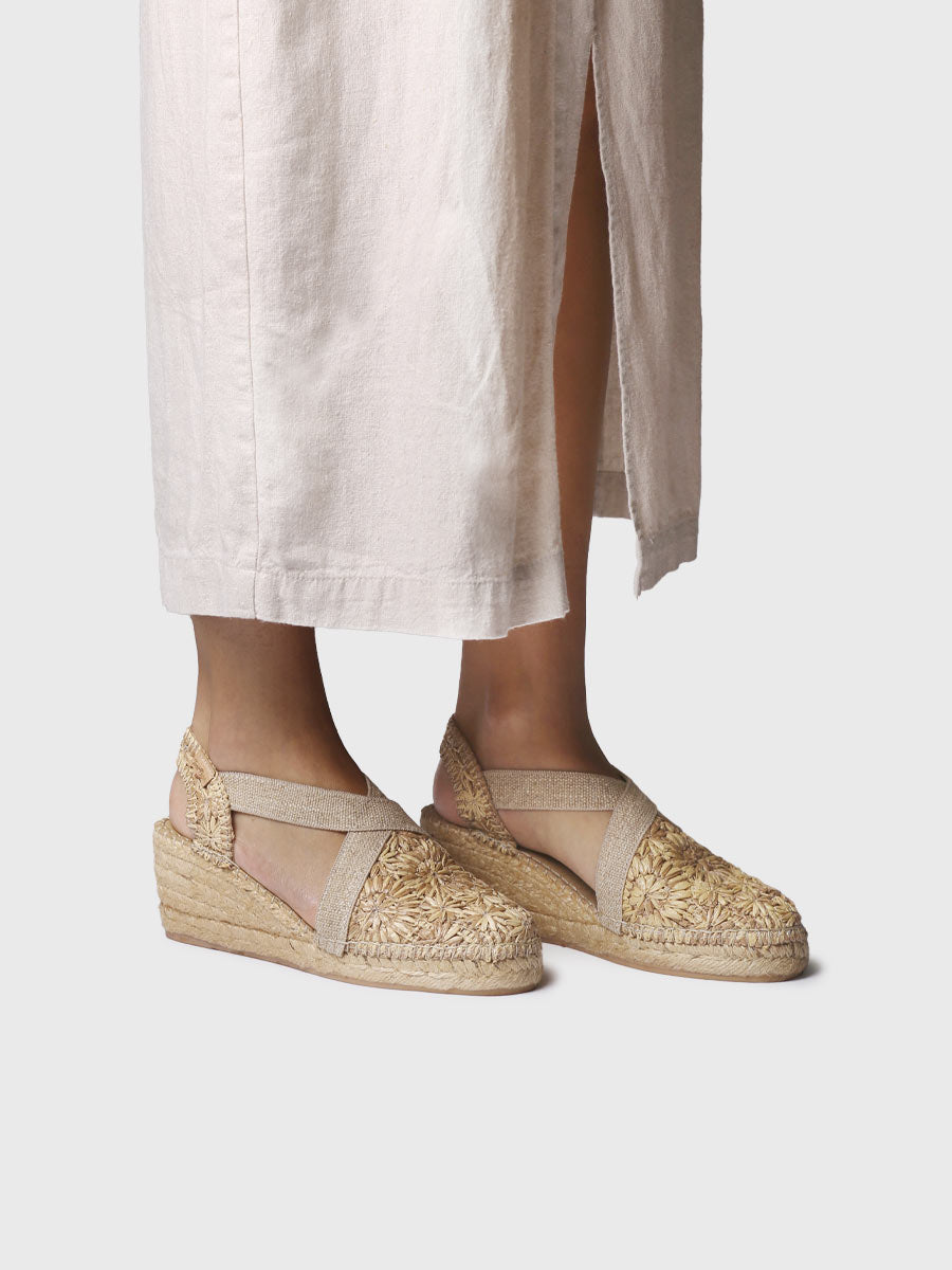 FLORAL RAFFIA WEDGE ESPADRILLE | TERRA-RF