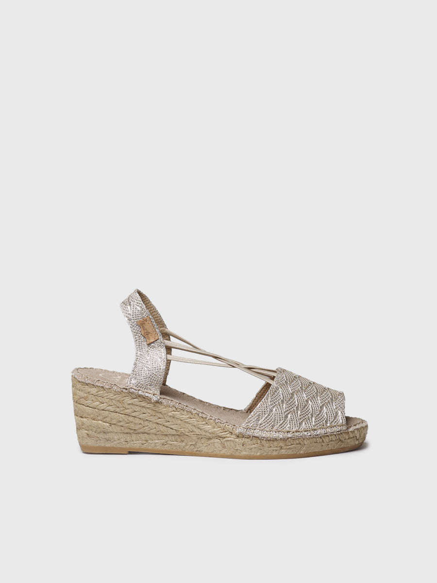 WOMEN'S WEDGE ESPADRILLE IN SHINY WOVEN FABRIC | TESS-CG
