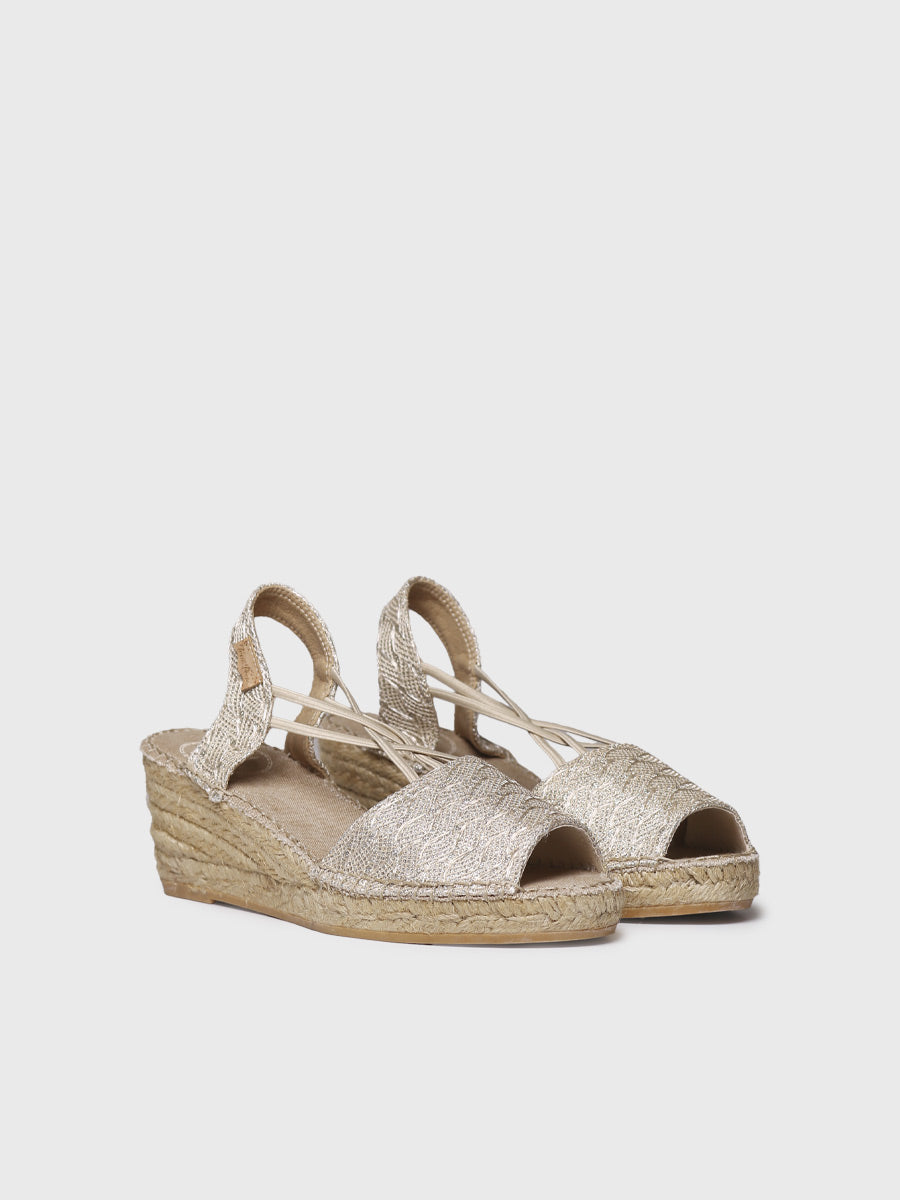 WOMEN'S WEDGE ESPADRILLE IN SHINY WOVEN FABRIC | TESS-CG