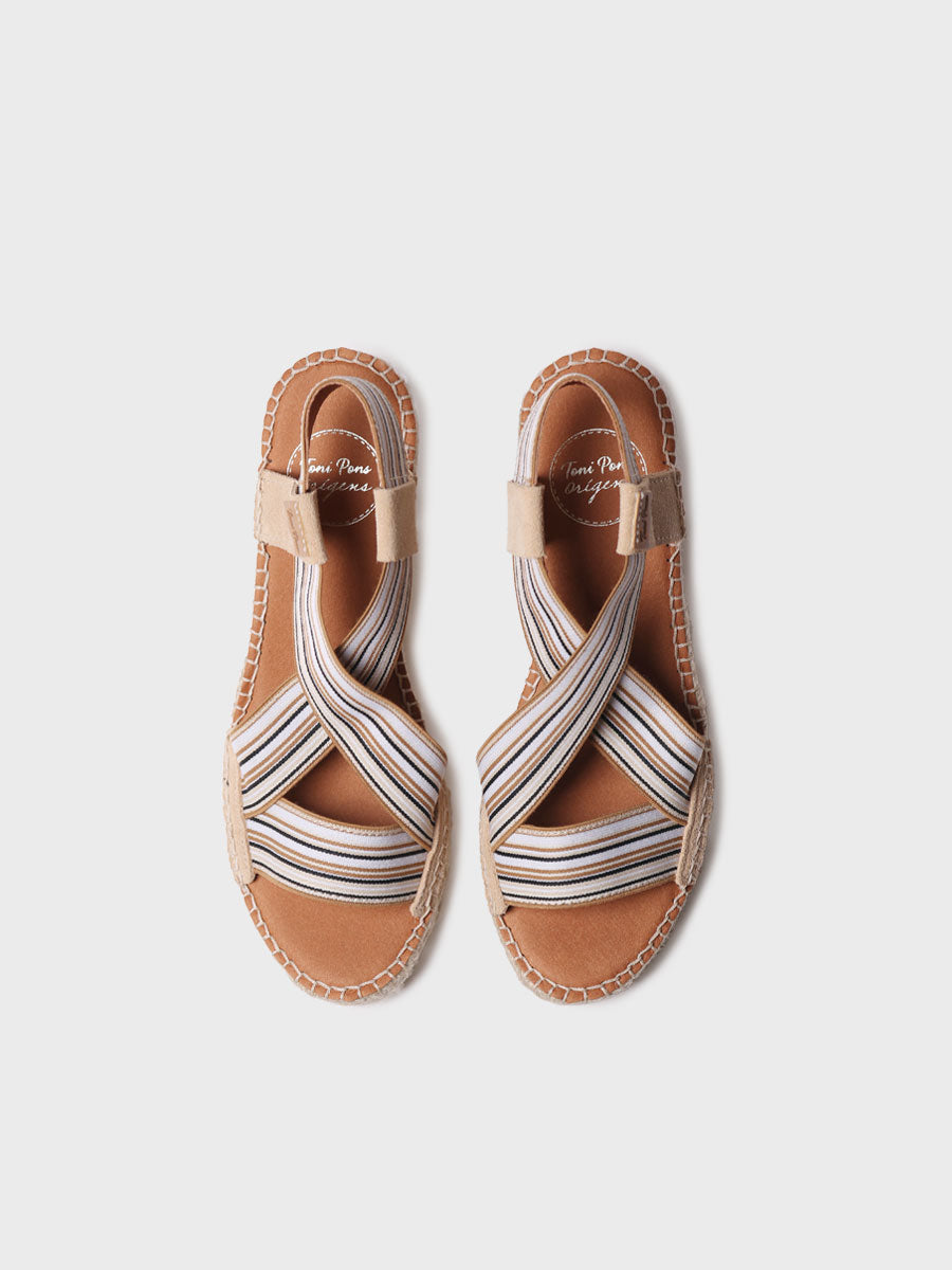 Women's espadrille with wedge and elastic bands - TINA