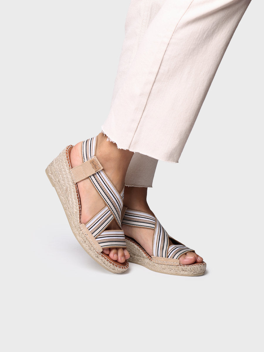 Women's espadrille with wedge and elastic bands - TINA