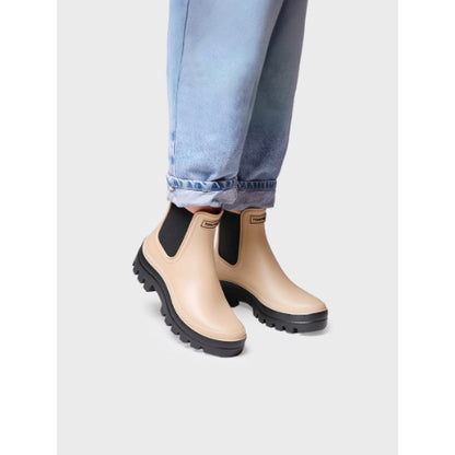 WOMEN'S CHELSEA-STYLE WATERPROOF ANKLE BOOT IN BEIGE - CARTER