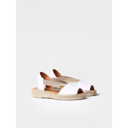 FLAT LEATHER SANDAL WITH ELASTICS - ETNA