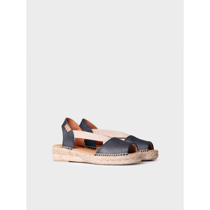 FLAT LEATHER SANDAL WITH ELASTICS - ETNA