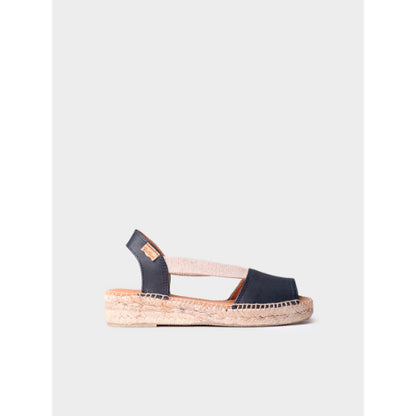 FLAT LEATHER SANDAL WITH ELASTICS - ETNA