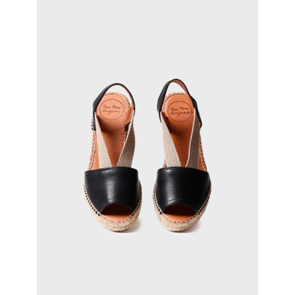 FLAT LEATHER SANDAL WITH ELASTICS - ETNA