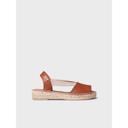 FLAT LEATHER SANDAL WITH ELASTICS - ETNA