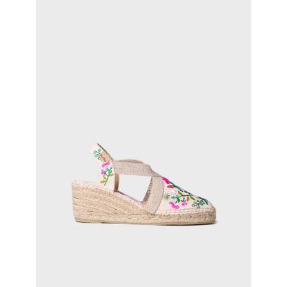 WOMEN'S WEDGE ESPADRILLES WITH MULTICOLOURED EMBROIDERY - MONTJOI