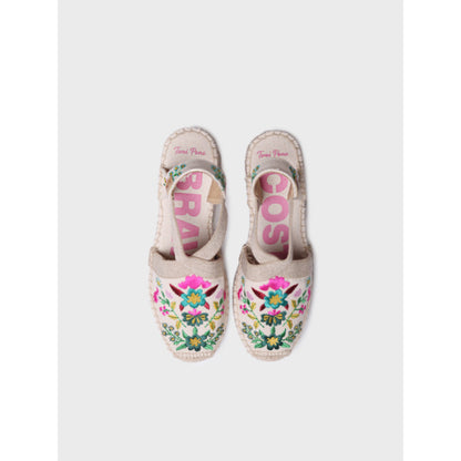 WOMEN'S WEDGE ESPADRILLES WITH MULTICOLOURED EMBROIDERY - MONTJOI