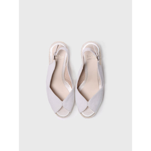 WHITE SUEDE WEDGE ESPADRILLES FOR BRIDES - POPPY