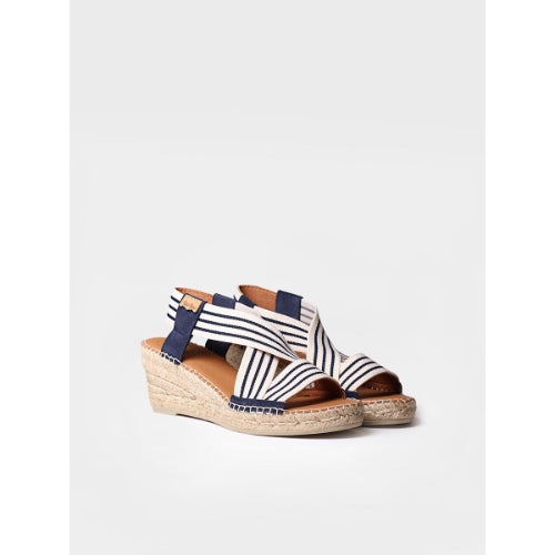 WEDGE ESPADRILLE IN FABRIC WITH ELASTIC BANDS - TINA