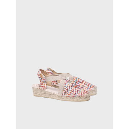 WOMEN'S FLAT ESPADRILLES IN MULTICOLOURED RAFFIA - VERA-MS