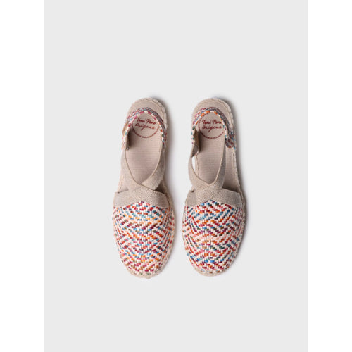 WOMEN'S FLAT ESPADRILLES IN MULTICOLOURED RAFFIA - VERA-MS