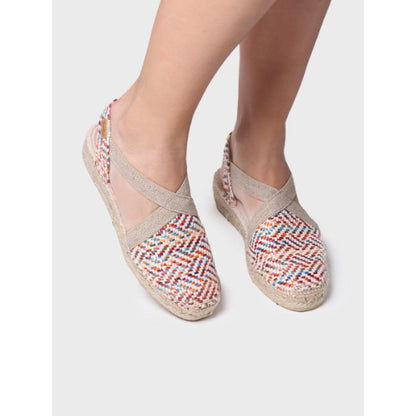WOMEN'S FLAT ESPADRILLES IN MULTICOLOURED RAFFIA - VERA-MS