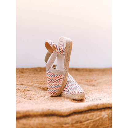 WOMEN'S FLAT ESPADRILLES IN MULTICOLOURED RAFFIA - VERA-MS