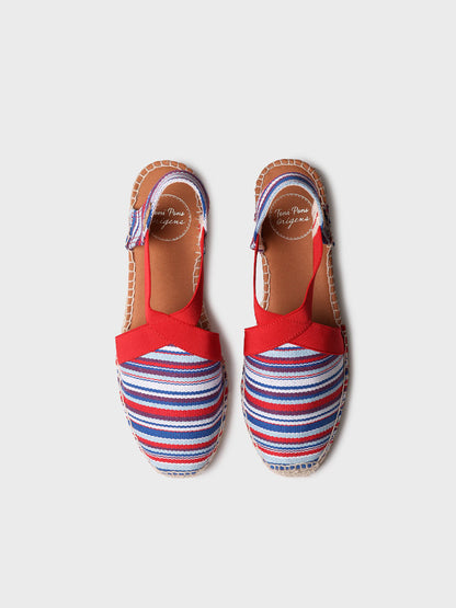 VEGAN STRIPED COTTON WEDGE ESPADRILLE FOR WOMEN | VINAROS