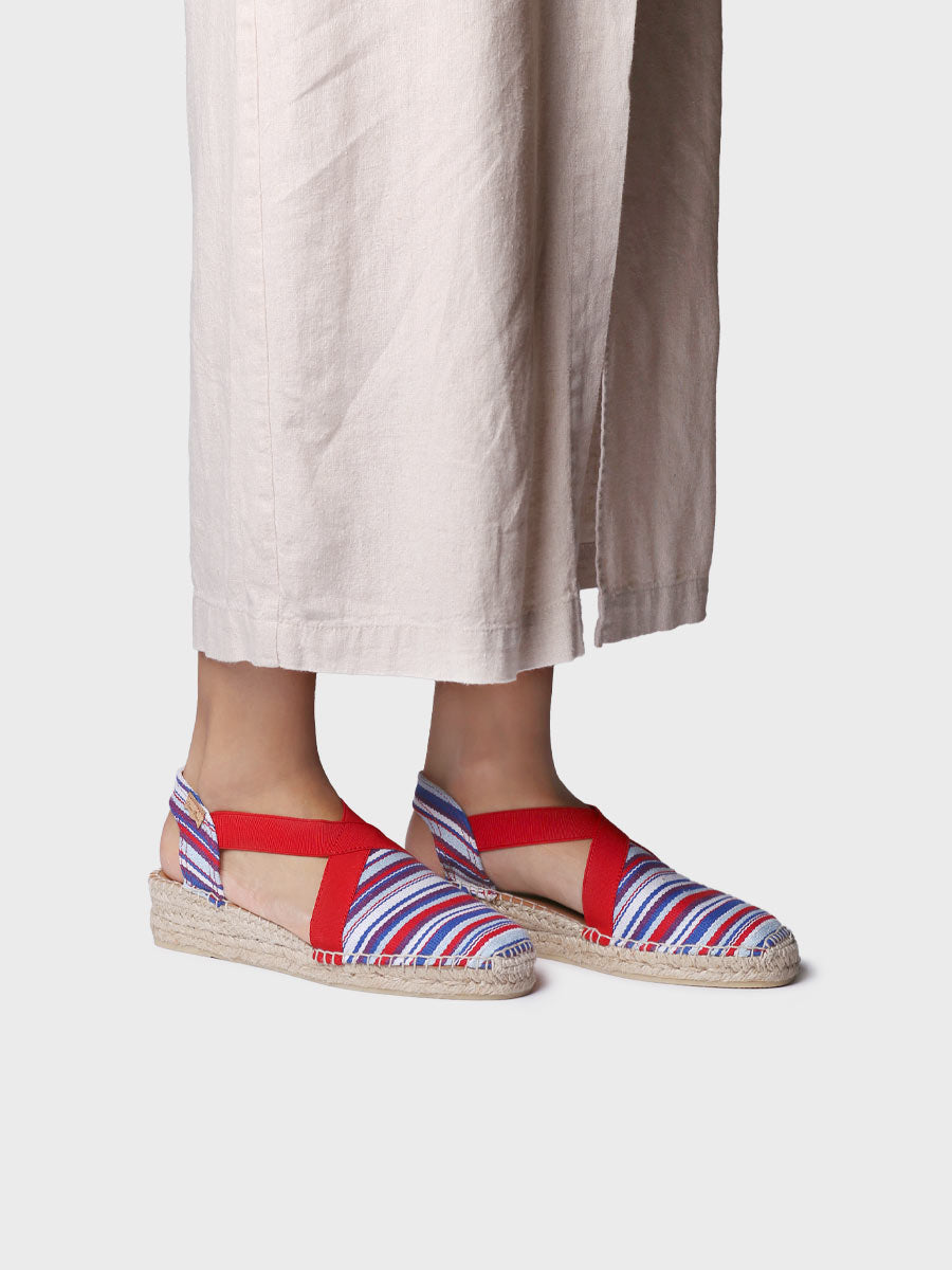 VEGAN STRIPED COTTON WEDGE ESPADRILLE FOR WOMEN | VINAROS
